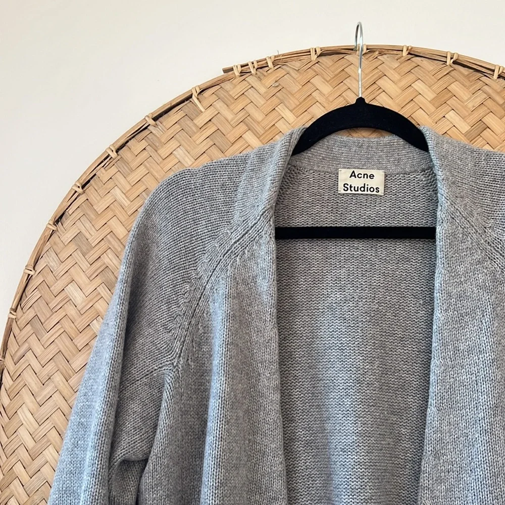 STYLISH YET COZY ACNE STUDIOS GREY CASHMERE/WOOL SONYA OPEN CARDIGAN‎ - UNISEX